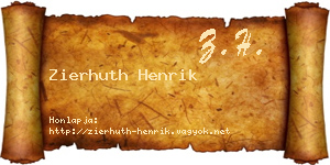 Zierhuth Henrik névjegykártya